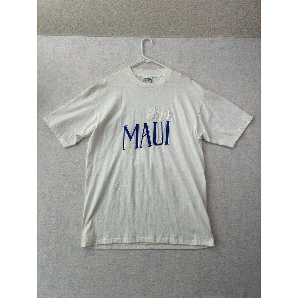 True Vintage 90s EOH Hawaii Maui Graphic T Shirt Mens XL Single Stitch White Vtg